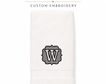 Personalized embossed bathroom towel, embossed handtowel, custom bathroom towel, farmhouse bathroom towels, embroidered, bathroom decor