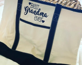 Extra large personalized tote bag, 22x16x6, personalized embroidered tote bag, accessories tote, gift for her, tote bag, personalized bag