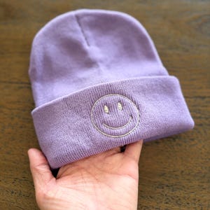 Smiley Face Beanie Hat - Etsy
