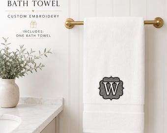Personalized embossed embroidered bath towel, full size bath towel, personalized bath towel, bathroom decor, bath towels, wedding gifts