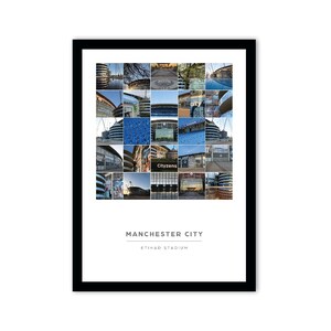 Gerahmte A4 Fotodruck von The Etihad, die Heimat von Manchester City