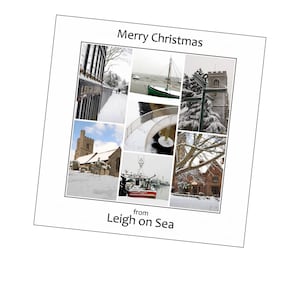 Un paquete de 8 Leigh en tarjetas de Navidad en el mar.