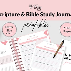 Bible Study Journal, Printable, Christian Planner, Christian Journal, Scripture Study Journal, Scripture, Printable Insert, Bible Journal, image 1