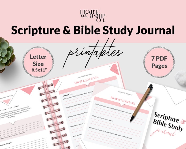 Bible Study Journal, Printable, Christian Planner, Christian Journal, Scripture Study Journal, Scripture, Printable Insert, Bible Journal, image 1
