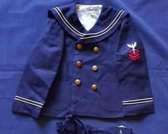 Vintage Toddler Navy Dress Blues Sailor Suit