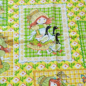 Adorable Vintage 1970&#39;s Twin Sheet Set With Little Girls and Animals.  Unused
