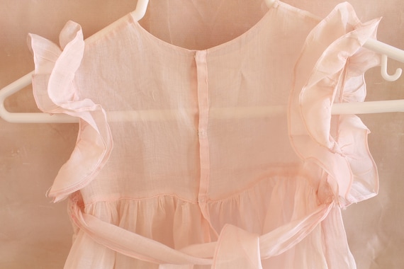 Darling Vintage Pink Ruffled Organdy Child's Dress - image 5