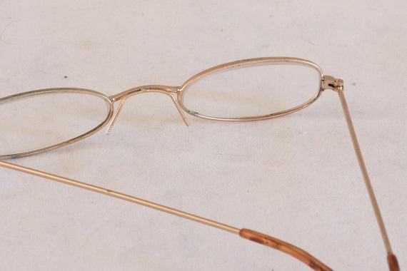 Mini Goldtone Reader Glasses, Funky Shape for Cos… - image 6