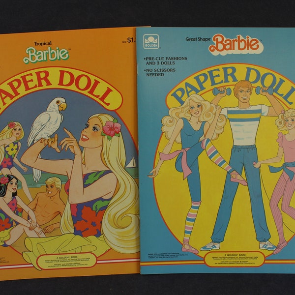 Lot of Two Vintage Barbie Paper Doll Books, Uncut