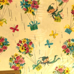 Vintage Pixie Elves Gift Wrap Paper, New in Package