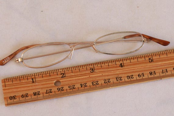 Mini Goldtone Reader Glasses, Funky Shape for Cos… - image 3