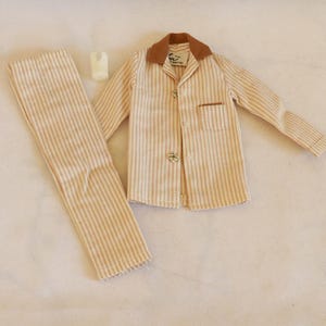 Vintage Ken Doll Sleeper Set Pajamas with Milk Glass