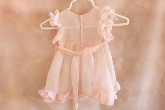 Darling Vintage Pink Ruffled Organdy Child's Dress - image 4