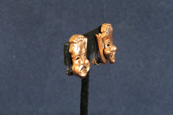 Vintage Renoir Comedy / Tragedy Earrings - image 3