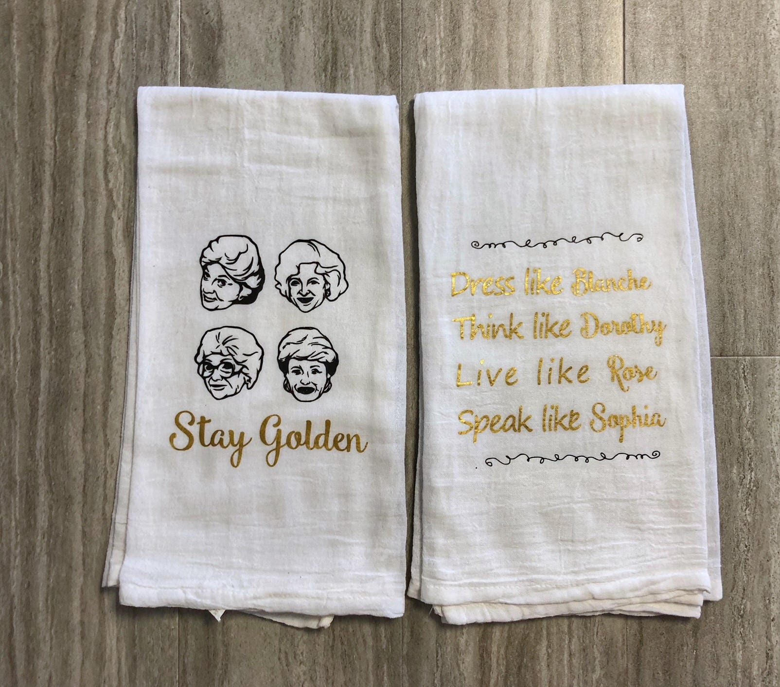 Golden Girls Dish Towels Cute Kitchen Towels Kitchen Decor Golden Girls  Funny Kitchen Towels 