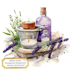 Lavender Spa Set PNG Clipart Bundle- Digital Download