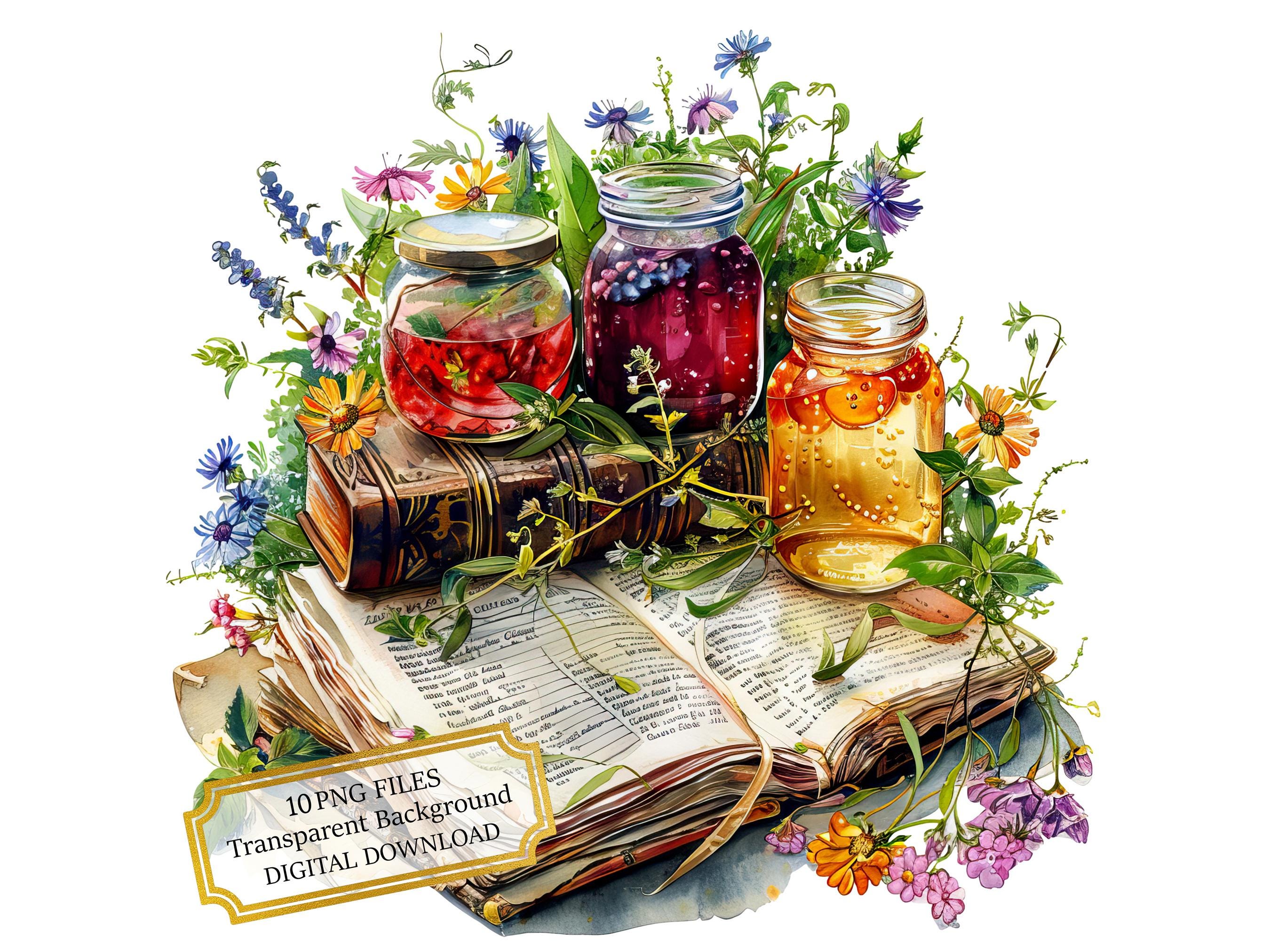 Grandma's Cookbooks for Jam Making PNG Clipart Bundle- Digital Download