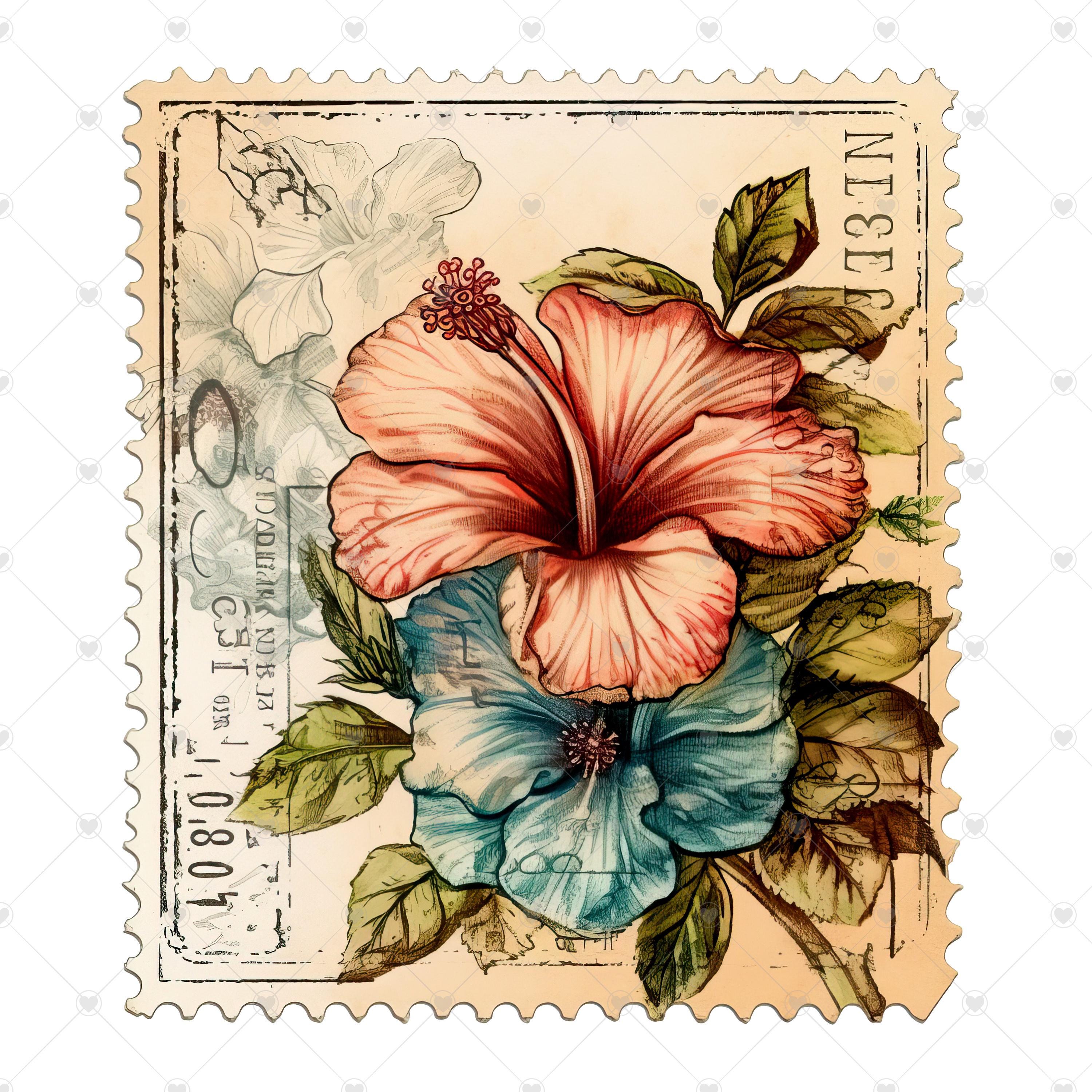 Vintage Postage Stamps PNG Clipart Bundle- Digital Download - Etsy