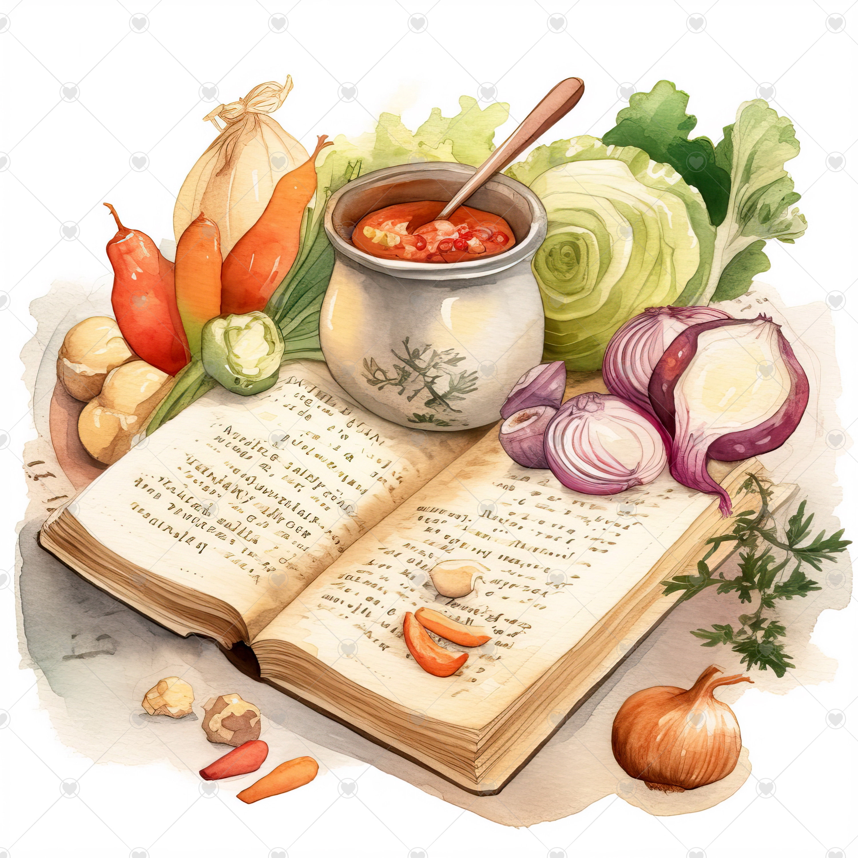 Grandma's Soup Cookbook Clipart Bundle 10 High Quality - Etsy