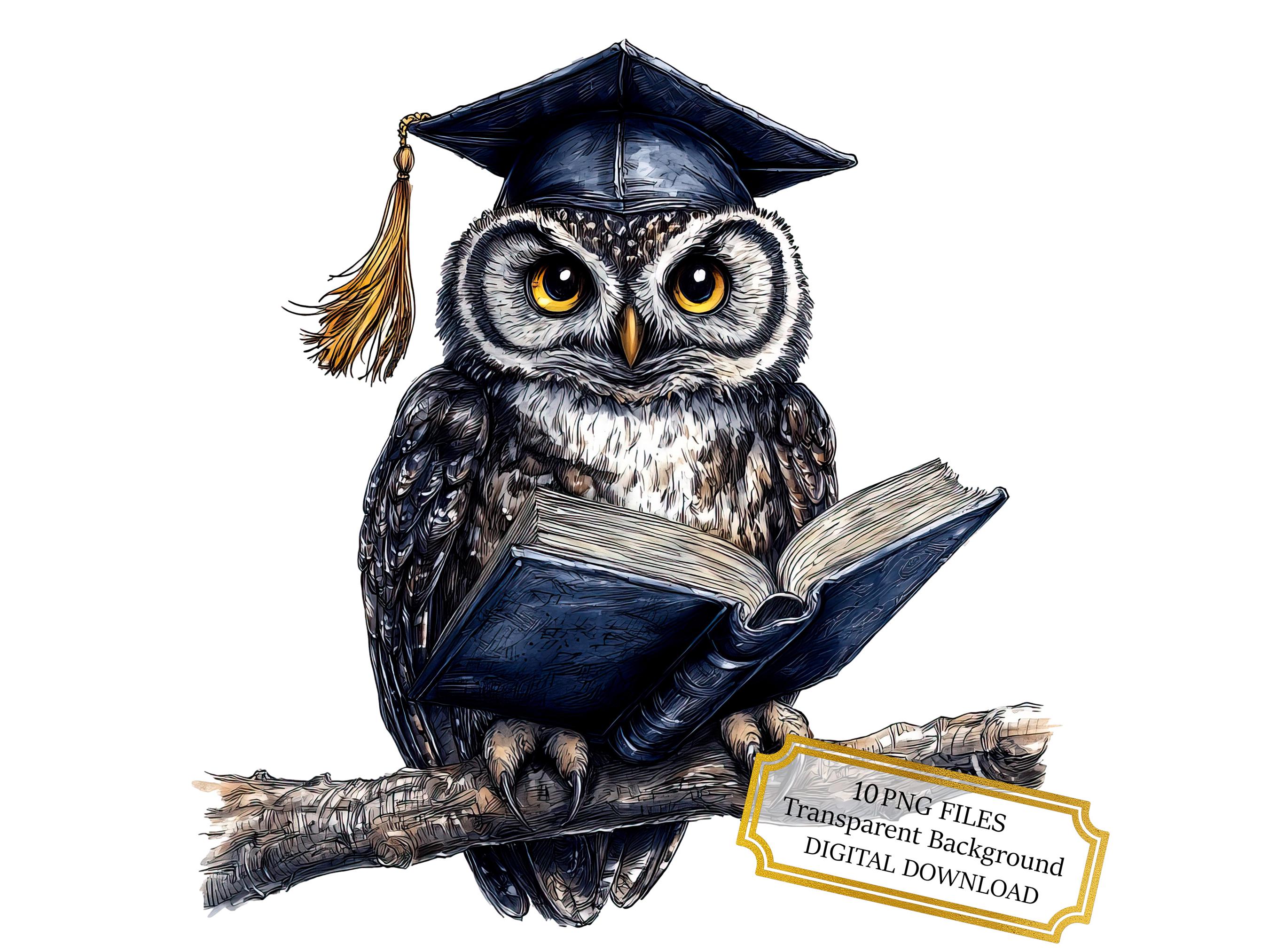 Graduation Owl PNG Clipart Bundle- Digital Download