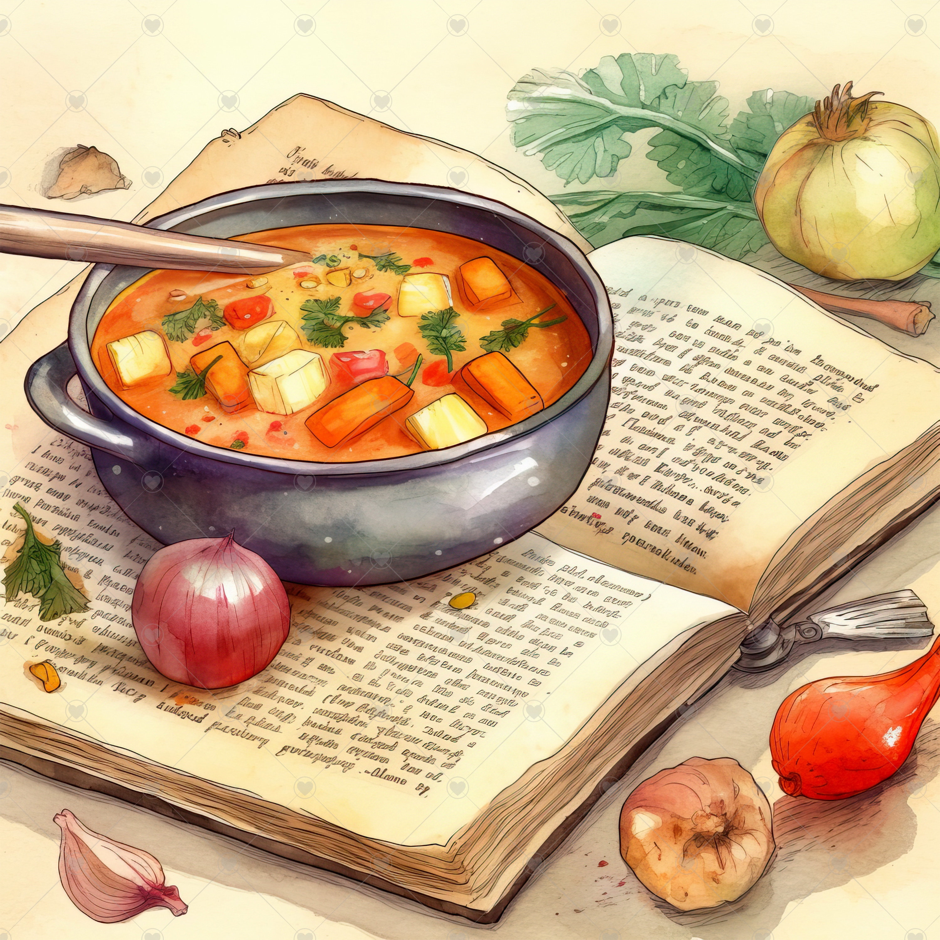 Grandma's Soup Cookbook Clipart Bundle 10 High Quality - Etsy