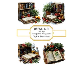Cottage rustique cuisine PNG Clipart Bundle - téléchargement numérique