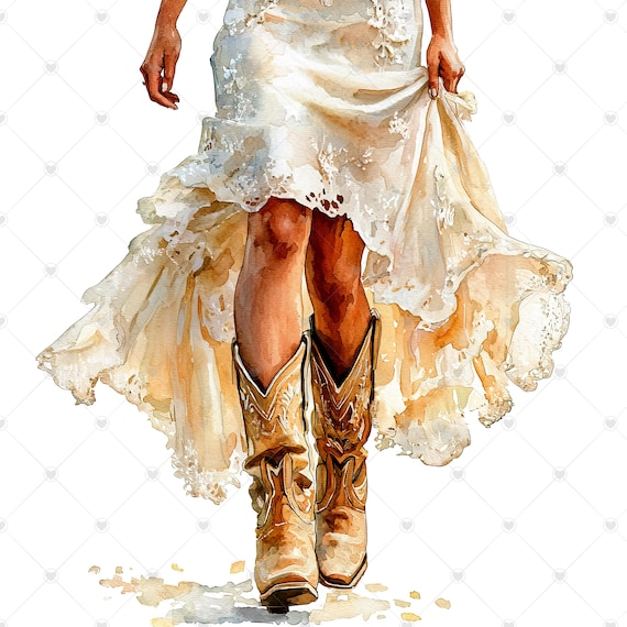 Bride in Wedding Dress and Cowgirl Boots PNG Clipart Bundle- Digital  Download - Etsy