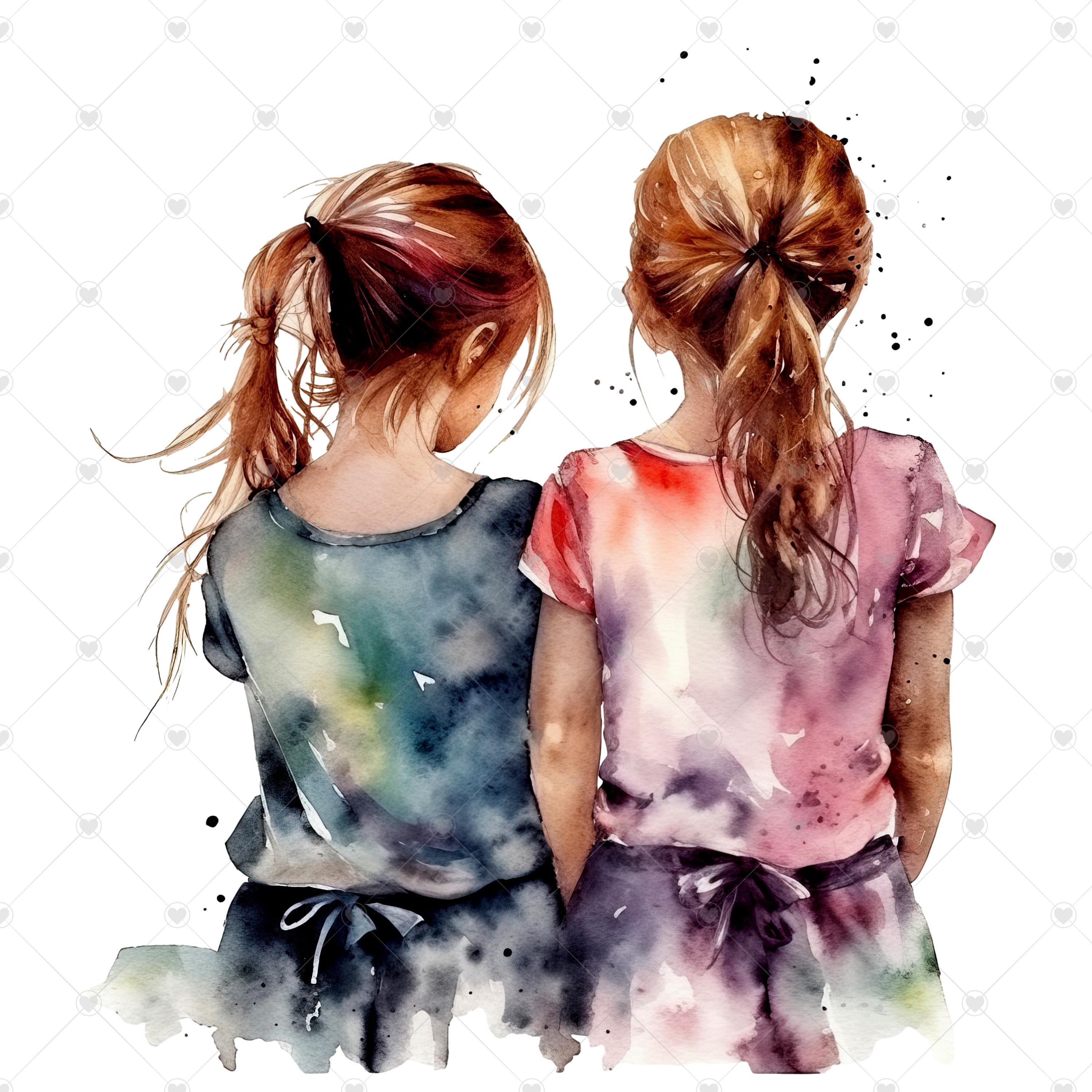 Little Girl Childhood Friends PNG Clipart Bundle- Digital Download - Etsy