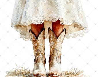 Bride in Wedding Dress and Cowgirl Boots PNG Clipart Bundle- Digital  Download - Etsy