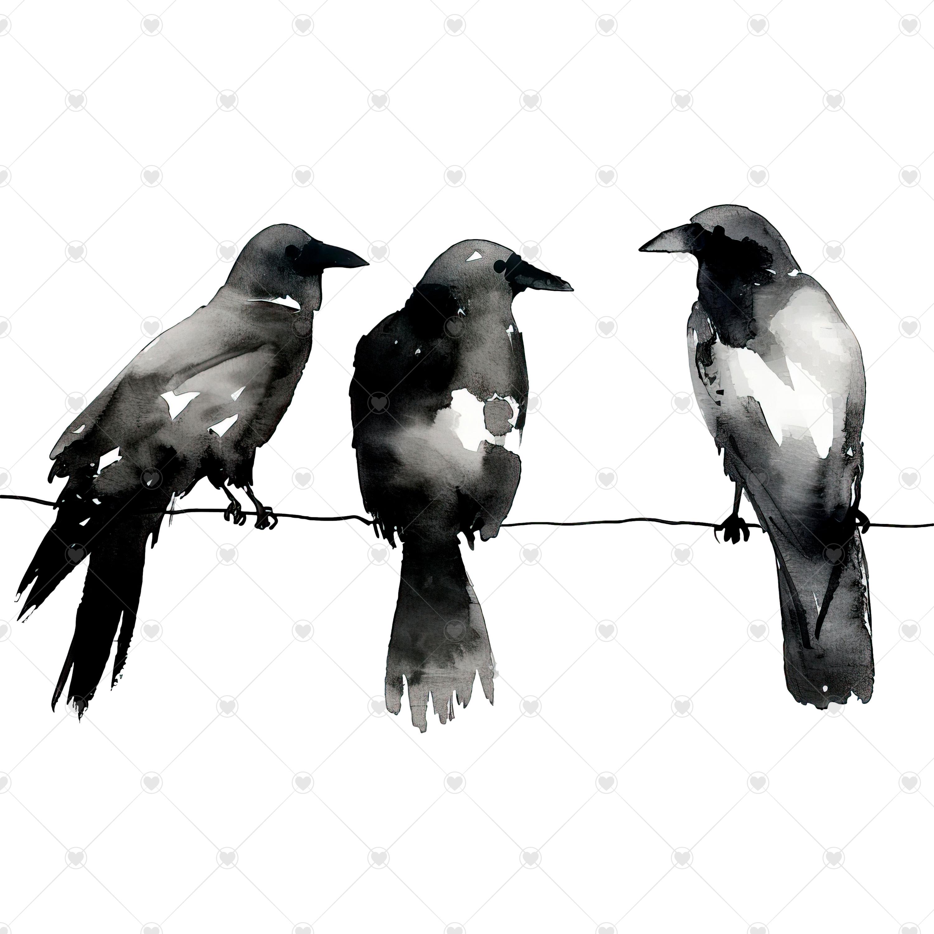 Three Crows on a Cable PNG Clipart Bundle- Digital Download - Etsy