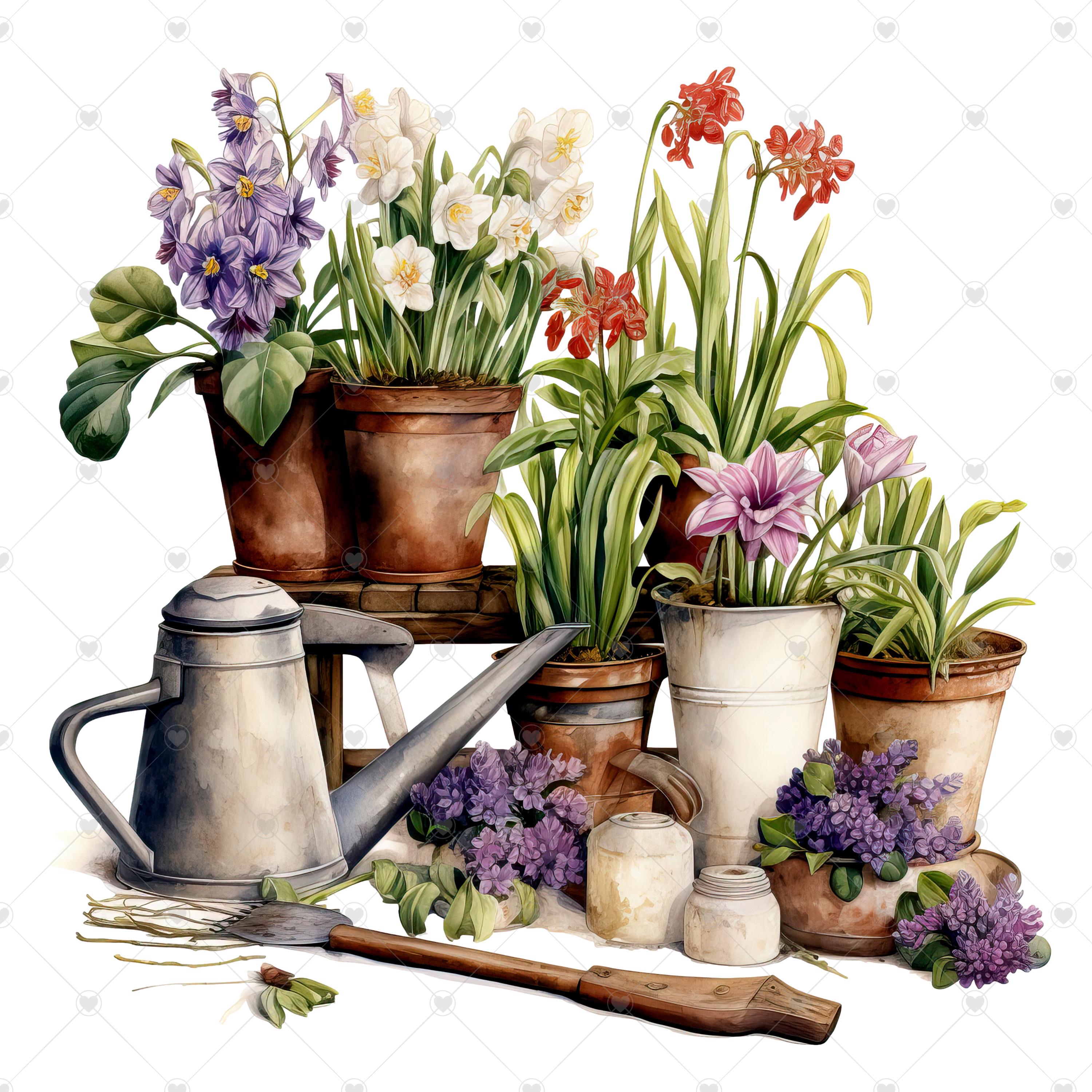 Buy Vintage Gardening Tools PNG Clipart Bundle- Digital Download Online in  India - Etsy, image size:3000x3000