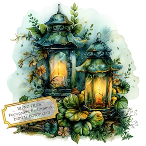 Magical Forest Lanterns PNG Clipart Bundle- Digital Download