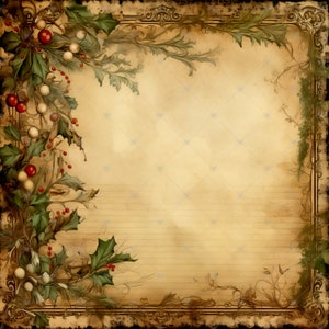 Christmas Vintage Aged Page Clipart Bundle- 10 High Quality Watercolor ...