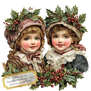 Vintage Little Girls PNG Clipart Bundle- Digital Download