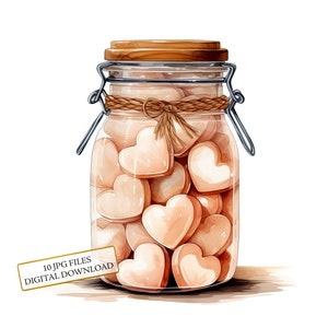 5oz. Glass Heart-shaped Jars. You May Purchase Empty, or With  Personalization or Intentions 