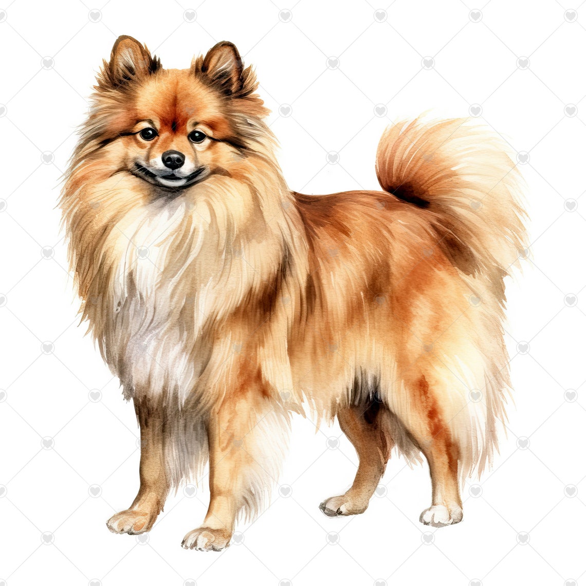 Pomeranian Dog Clipart Bundle 10 High Quality Watercolor - Etsy