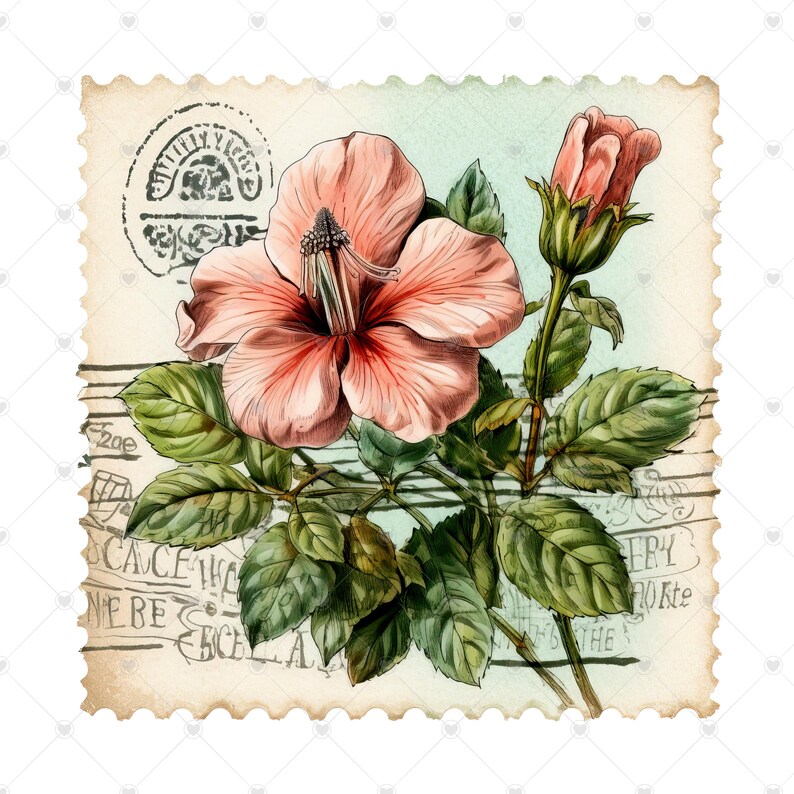 Vintage Postage Stamps PNG Clipart Bundle- Digital Download - Etsy