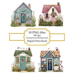 Happy Little Home PNG Clipart Bundle-Digital Download