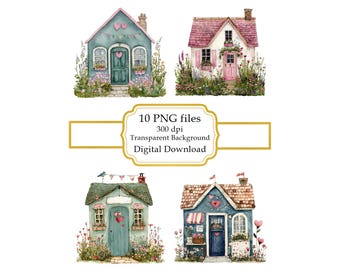 Happy Little Home PNG Clipart Bundle- Digital Download