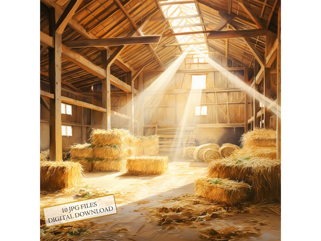 Sun Rays Shining Through an Old Barn JPG Clipart Bundle- Digital ...