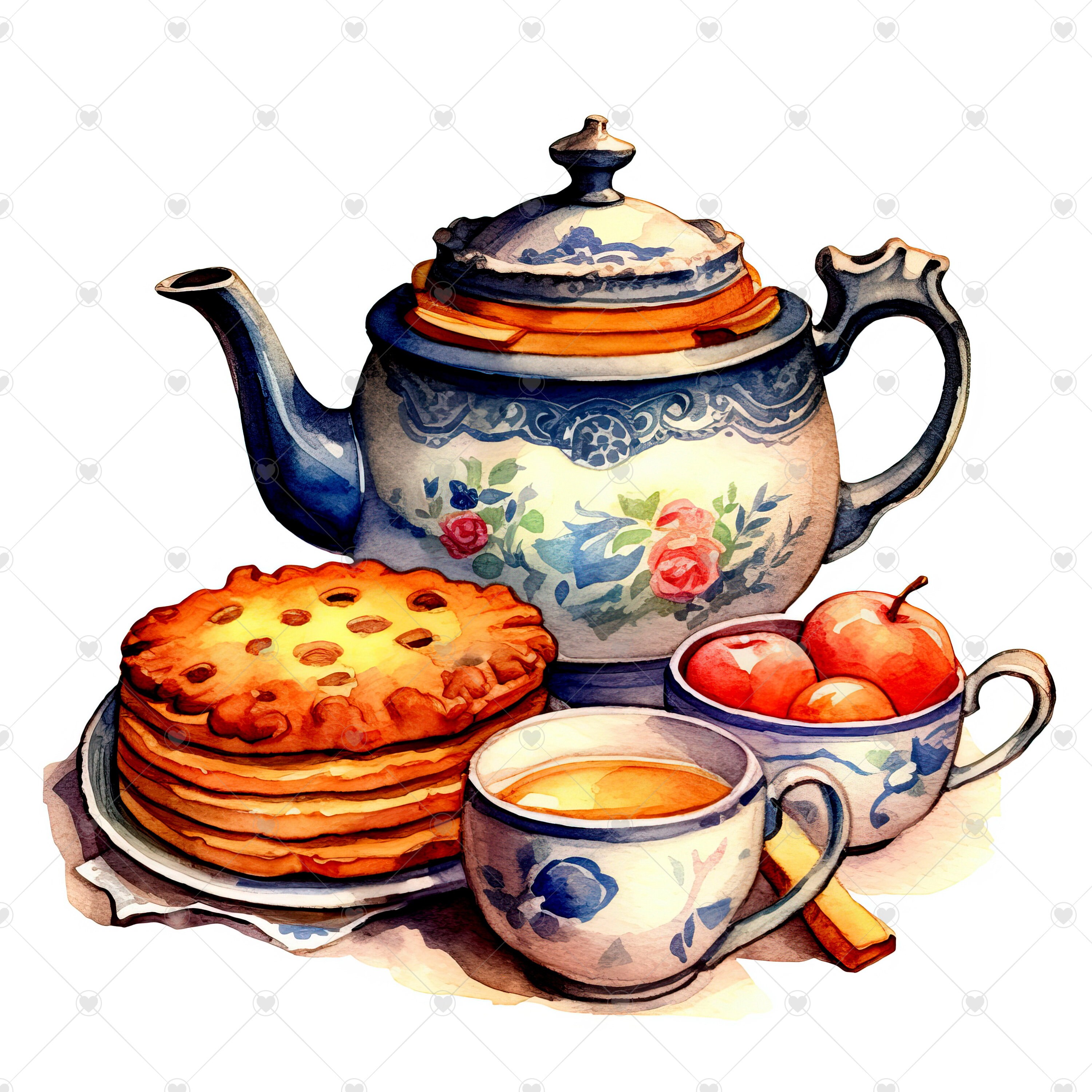Tea Time With Dessert Clipart Bundle 10 High Quality - Etsy