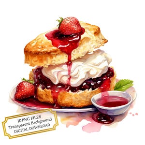British Scone PNG Clipart Bundle- Digital Download