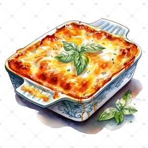 Lasagna Clipart Bundle 10 High Quality Watercolor Jpgs Cooking Kitchen ...