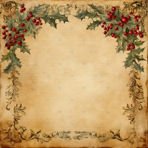 Christmas Vintage Aged Page Clipart Bundle- 10 High Quality Watercolor ...