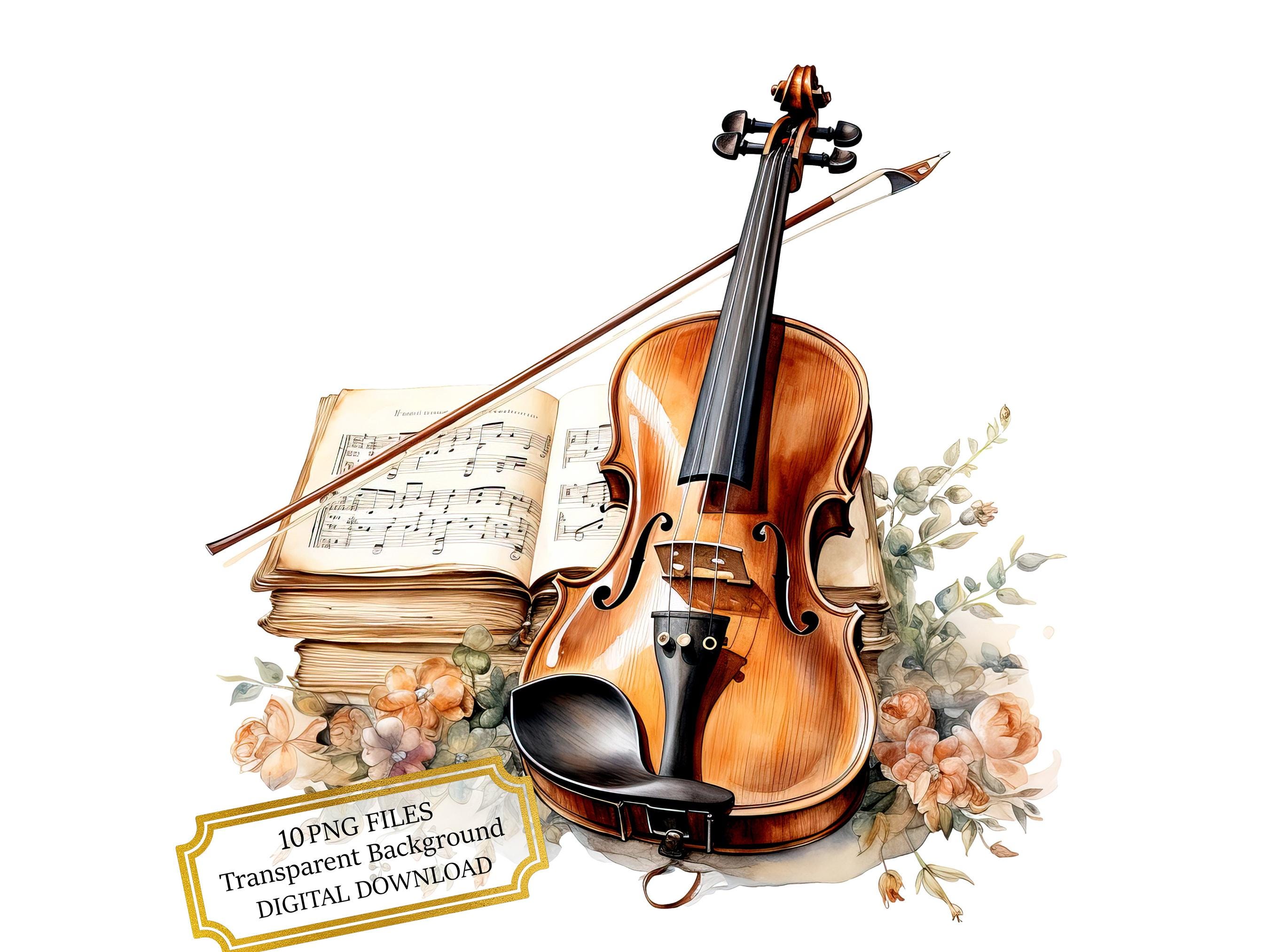 Dibujo de violín - Etsy España