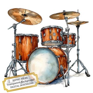 Drum Kit PNG Clipart Bundle- Digital Download