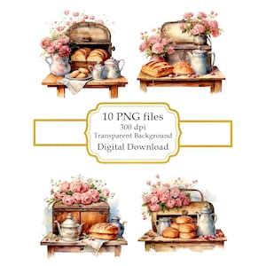 Shabby Chic Blumen Brot Box PNG Clipart Bundle-Digital Download