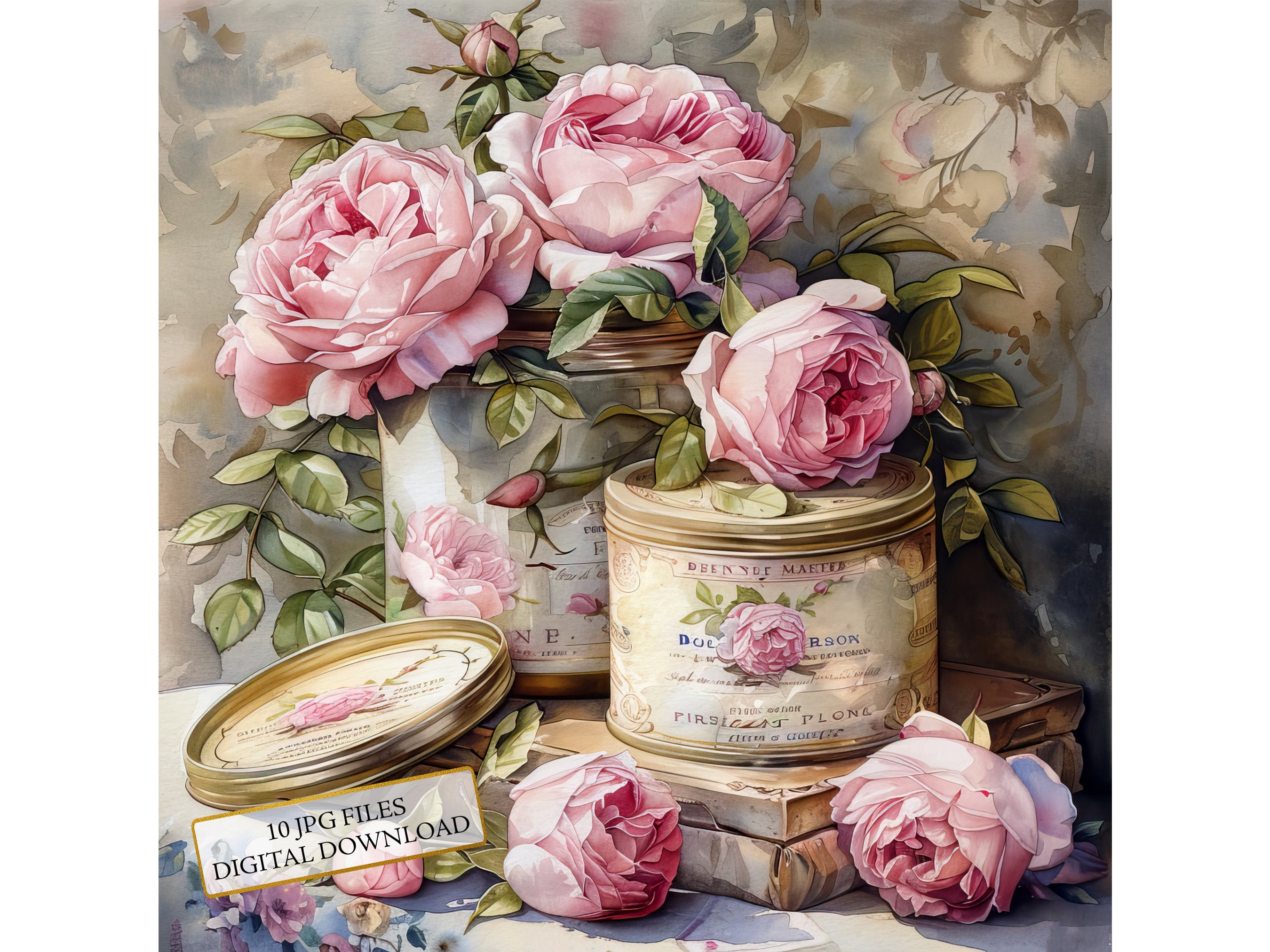 Vintage rose tin - Etsy 日本
