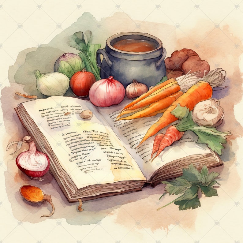 Grandma's Soup Cookbook Clipart Bundle 10 High Quality - Etsy