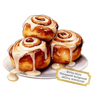 Cinnamon Rolls PNG Clipart Bundle- Digital Download